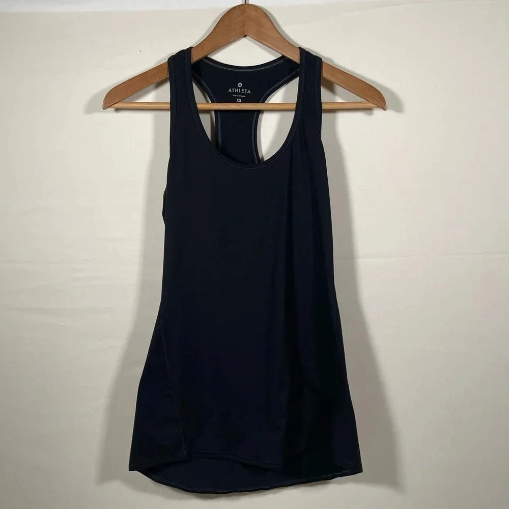 Women’s Athleta Athletic Tank Top Black Racerback Stretch, Size XS - Picture 1 of 4